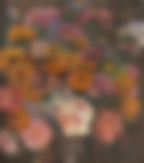 Still life of an Autumnal bouquet of asters, lilies, pot marigolds and strawflower (preview)