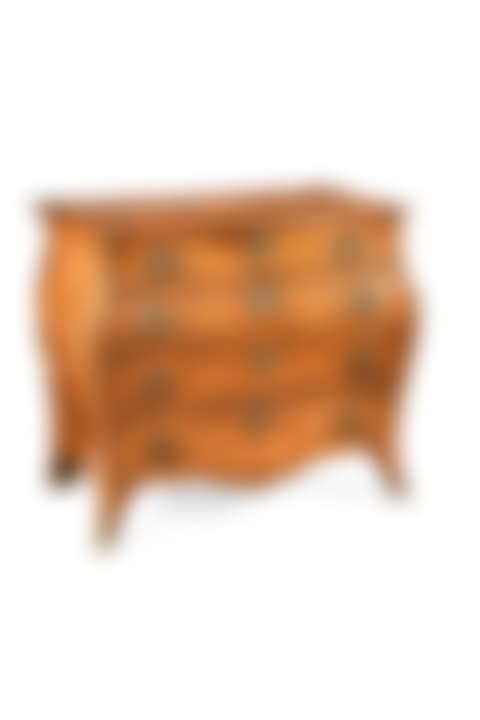 A Dutch walnut and marquetry bombé commode (preview)