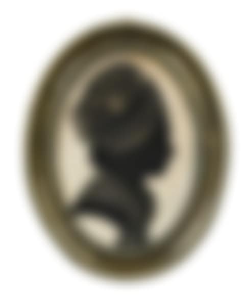 Group of five oval portrait silhouettes (preview)