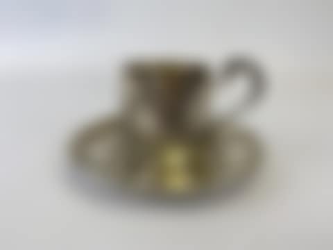 Silver cup and saucer with laurel, ribbon and torch decoration (preview)