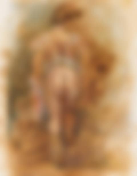 Stehende von hinten (sich beim Entkleiden ein Bild betrachtend) (preview)