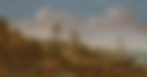 A coastal scene with boats drawn up on a beach by a village (preview)