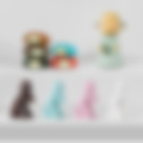 Gummi Girl Candy Jars (set of 5); Little Wanderer; and Aomori-ken Dog Piggy Banks (set of 4) (preview)
