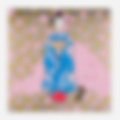 Maiko in Kyoto, Cherry Blossoms on Blue (preview)