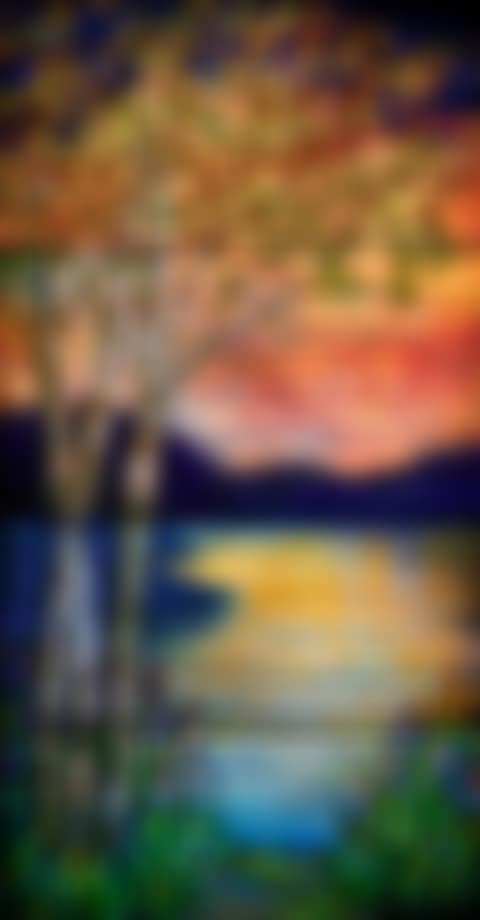 "Birches and Irises" Landscape Window (preview)