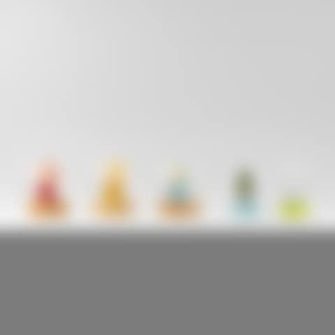Five works: (i) Little Wanderer Snow Globe (Red); (ii) Little Wanderer Snow Globe (Yellow); (iii) Little Wanderer Snow Globe (Blue); (iv) Miss Forest Snowdome; (iv) Aomori-ken Snowdome (preview)