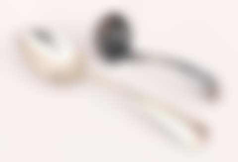 A Dutch silver sauce ladle and vegetable spoon (preview)