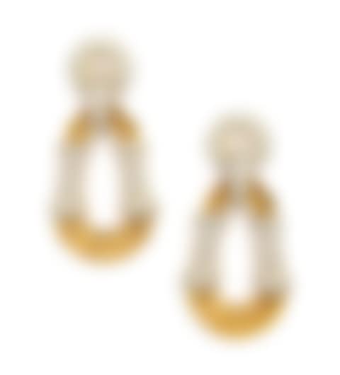 A pair of 18 carat gold diamond and citrine earrings (preview)