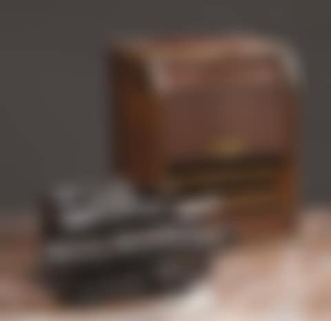 SMALL CIGARETTE CELLAR with mahogany sliding curtain (preview)