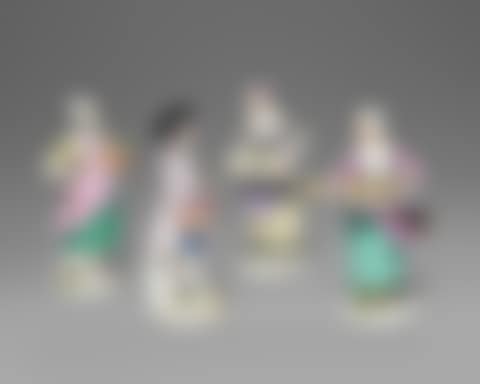 FOUR MEISSEN PORCELAIN "CRIS DE PARIS" FIGURES OF FRUIT OR VEGETABLE SELLERS (preview)