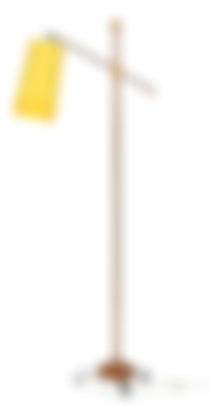 A copper and birch floor lamp lamp with adjustable shade (preview)
