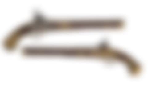 A PAIR OF GILT-MOUNTED NEAPOLITAN MIQUELET-LOCK HOLSTER PISTOLS (preview)