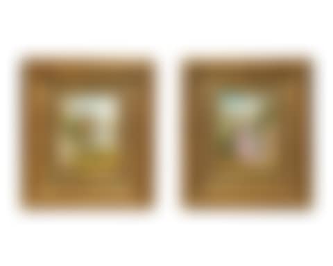 A Pair of Hand-Painted Porcelain Plaques Depicting a Medieval Queen and Knight (preview)
