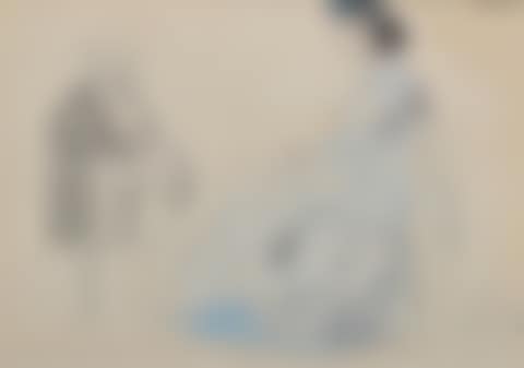 Study of a woman in a crinoline on the beach (preview)