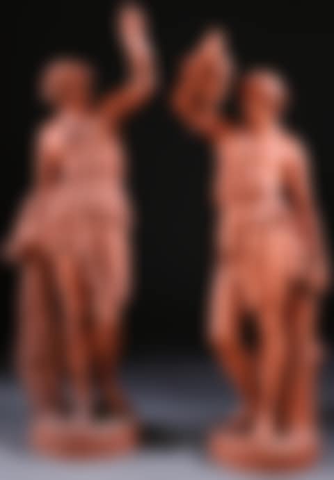 A PAIR OF TERRA COTTA GARDEN SCULPTURES (preview)