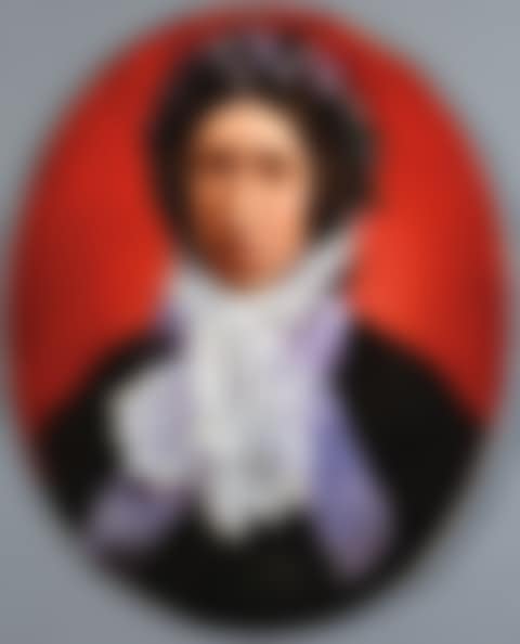 Portrait of a Woman with Floral Decorated Lace Bonnet (preview)
