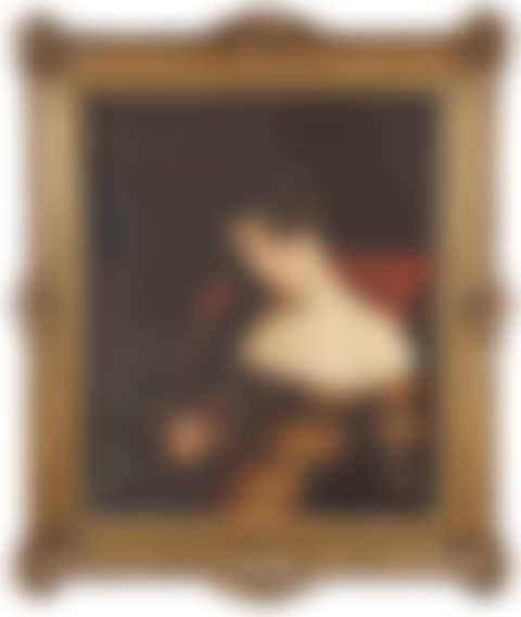 Love Sick-portrait of young woman holding miniature portrait (preview)