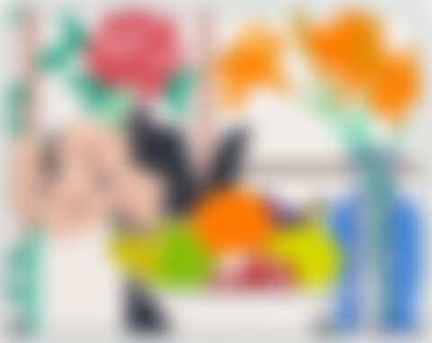 Still Life with Petunias, Lilies and Fruit (preview)
