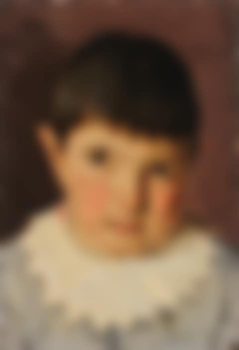Portrait of a Young Girl with Red and Gold Earrings and a Large White Collar (preview)