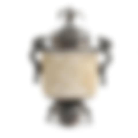 An ivory Shibayama jar and cover with silver mounting (preview)