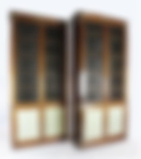 Suite of five Regency rosewood and brass mounted library bookcase cabinets (preview)