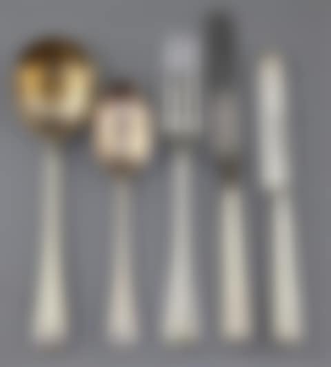 A George V part canteen of silver Old English fancy feather edge pattern cutlery (preview)