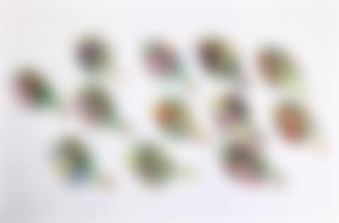 Set of twelve French pottery table place name card holders (preview)