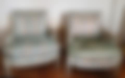 Pair of cream and green lacquered wood bergères, tapered and fluted legs (preview)